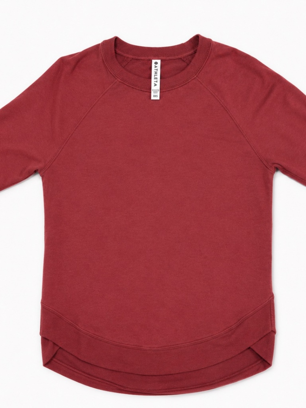 Athleta Modal Blend Crewneck Sweatshirt Burgundy XXS